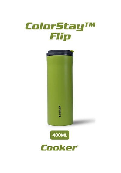 Cooker Colorstay Flip 400 Ml Paslanmaz Çelik Bardak Termos Ckr2041 Yeşil