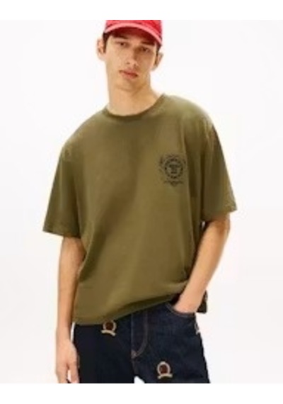 Tommy Hilfiger Tjm 90s Bılls Ss Tee Erkek Yeşil T-shirt - Dm0dm22332