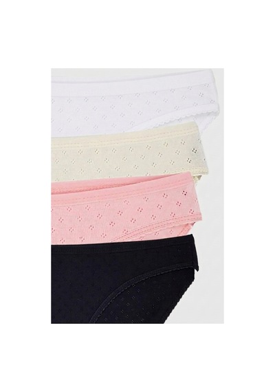 Nacar Store Kadın 4'lü Rahat Kullanım Bikini Külot Çok Renkli