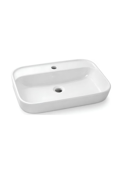 Turavit Loft Dikdörtgen Tezgâh Üstü Batarya Delikli Beyaz Lavabo 60x40 Cm Lft0710 Beyaz