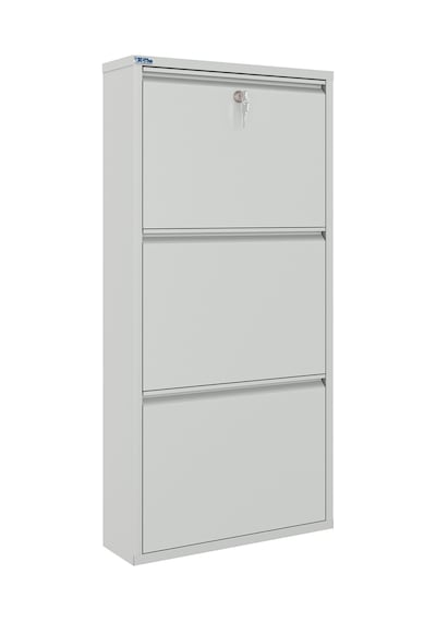 Ceha Kilitli 3'lü Metal Ayakkabılık - Gri K.AYK-3/P7035/KL