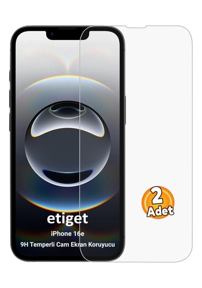Apple Uyumlu   iPhone 16e Temperli 9h Cam Ekran Koruyucu 2 Adet