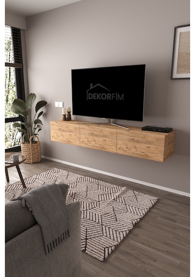 Df17103 3 Dolaplı Duvara Monte Tv Ünitesi 180 Cm Modern Askılı Dekoratif, Şık Stilde Tv Sehpası Atlantik Çam Beyaz Df17103 3 Dolaplı Duvara Monte Tv Ünitesi 180 Cm Modern Askılı Dekoratif, Şık Stilde Tv Sehpası Atlantik Çam Beyaz
