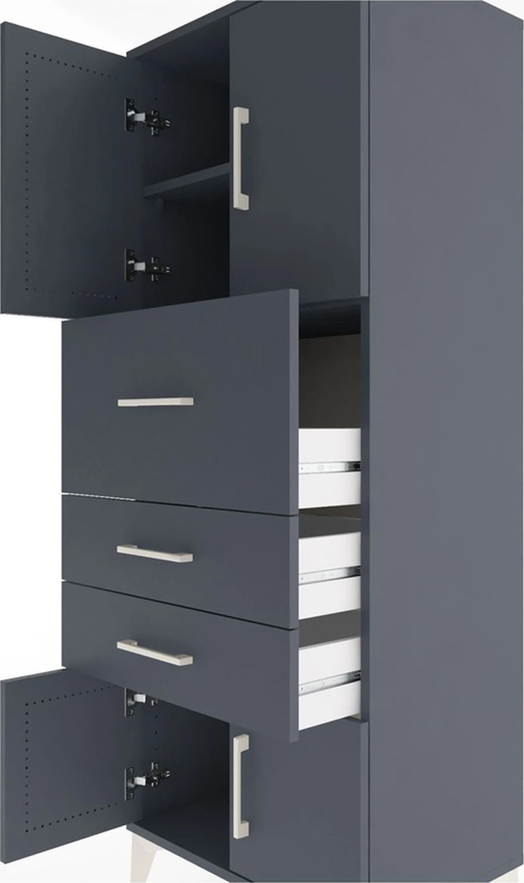 Hyperion Dolap 2 Raflı 3 Çekmeceli 4 Kapaklı 60x44x163 Antras... Antrasit Hyperion Dolap 2 Raflı 3 Çekmeceli 4 Kapaklı 60x44x163 Antras... Antrasit