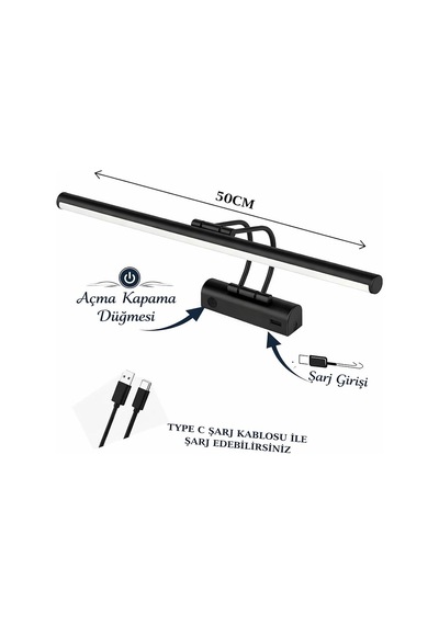 Sarjlı Led Flüt Resim Aplik / 8w / 3200k Gün Işığı / 50cm / Duvar Tipi Ayna/tablo Üstü Dekoratif Işık / Ip20 Diğer
