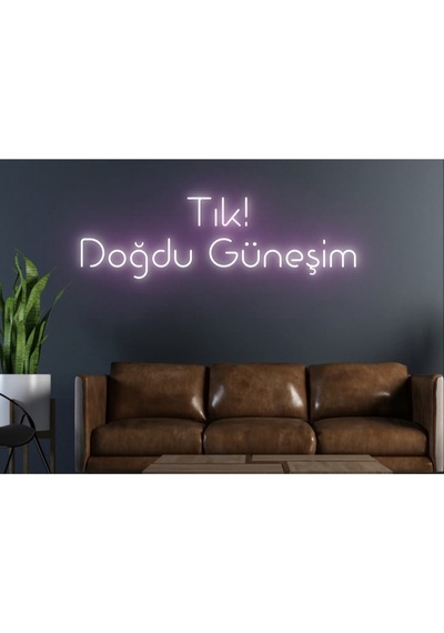 Tık Doğdu Güneşim Yazılı Neon Tabela Pembe
