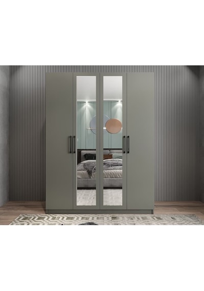 Bevel 4 Kapaklı Gizli Çekmeceli Gardırop F 160 Cm- Montaj Dahil