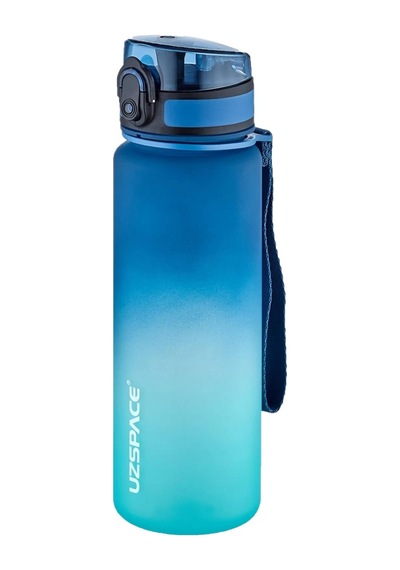 Uzspace 2'li Tritan Matara Seti 500 Ml Çift Renk Softtouch Ff Collection Tritan Su Matarası Mavi Turkuaz - Mor Turuncu