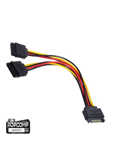 Ropcomp 15-pin Sata 2x Dişi - Erkek Y Çoklayıcı Kablo