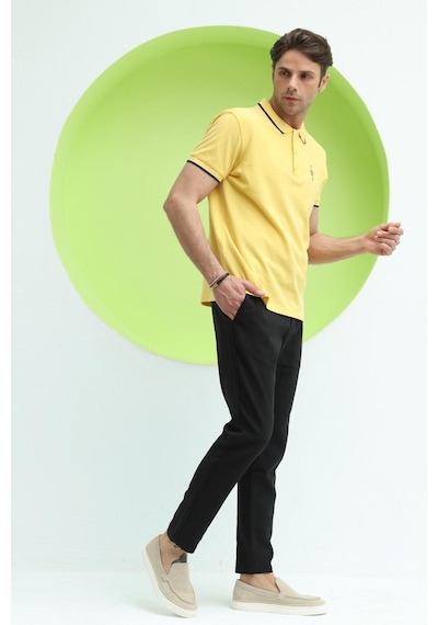 Erkek Polo Yaka T-shirt Sarı