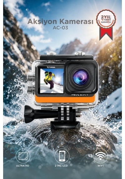Premium Aksiyon Kamerası Ultra Hd Wifi 4k Ac03 Siyah Sosyal Medya Vlog Anı