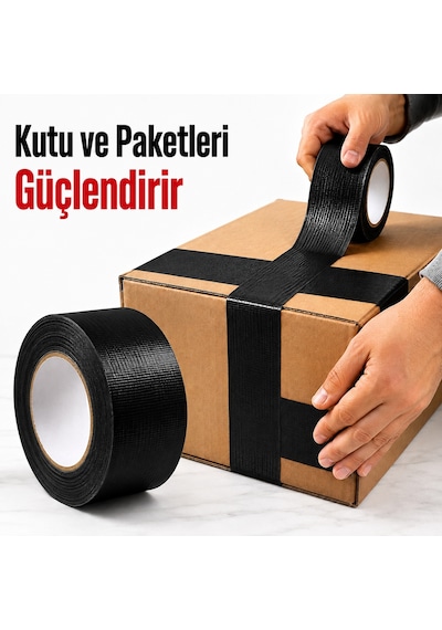 Sanplaza Siyah Tamir ve İzolasyon Bandı 48mm 10mt Suya Dayanıklı Duct Tape Sırdırmazlık Bandı