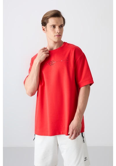 Tommy Life Fiesta Pamuklu Kalın Yumuşak Dokulu Oversize Fit Baskılı Erkek T-shirt - 88323 Kirmizi Tommy Life Fiesta Pamuklu Kalın Yumuşak Dokulu Oversize Fit Baskılı Erkek T-shirt - 88323 Kirmizi