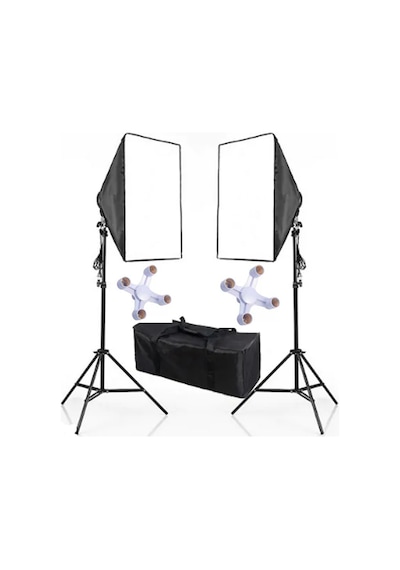 Fototek 50 x 70 CM 4 Duylu Çantalı Softbox Sürekli Işık Seti