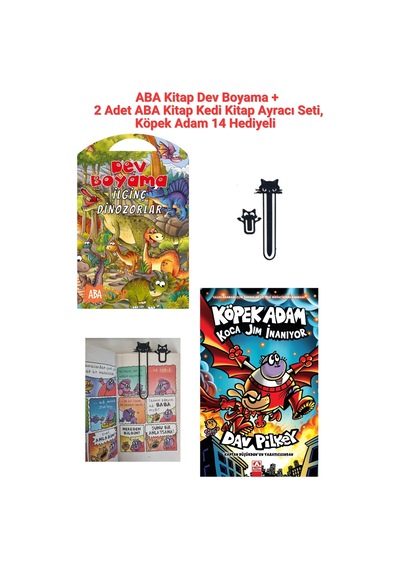Köpek Adam 14 + Dev Boyama + Kedi Kitap Ayracı Hediyeli