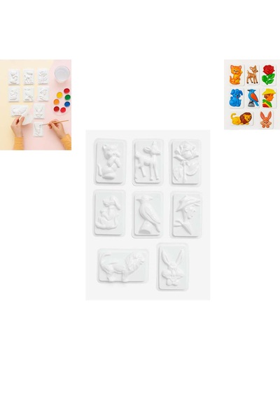 8 Farklı Model Küçük Boy Alçı Kalıbı 1 Pakette 8 Adet Farklı Model