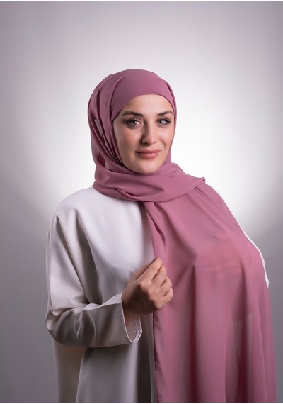 Hürrem Bone Fuşya Pratik Hazır Geçmeli Şal Şifon Boru Boneli 3001_20