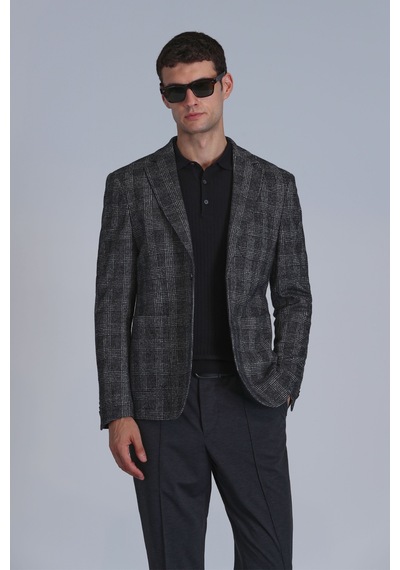 Lufian Mani Spor Erkek Blazer Ceket Slim Fit Koyu Gri Koyu Gri 112140207100160 Koyu Gri