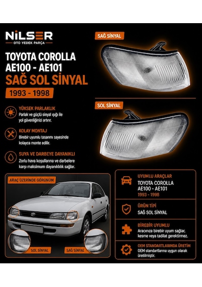 Toyota Ae100 Ae101 Sinyal Beyaz Sağ Sol Set 1992-1998