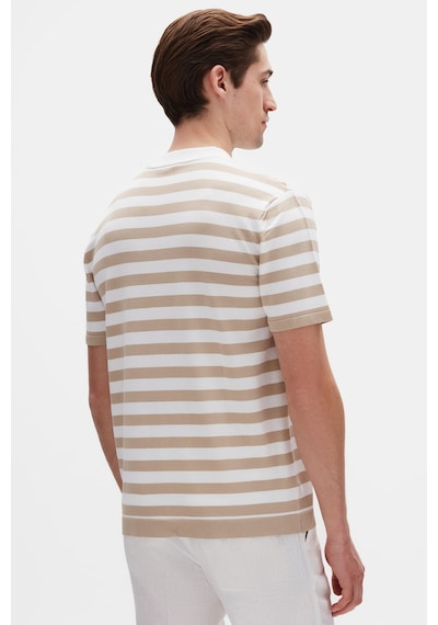 D's Damat Ds Damat Regular Fit Bej Çizgili Yazlık Rayon Triko T-shirt 4hc060112010m Bej