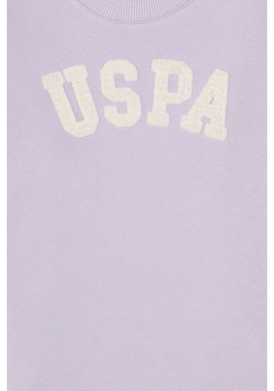 U.S. Polo Assn. Kız Çocuk Mor Bisiklet Yaka Şardonlu Sweatshirt 50317878-VR245