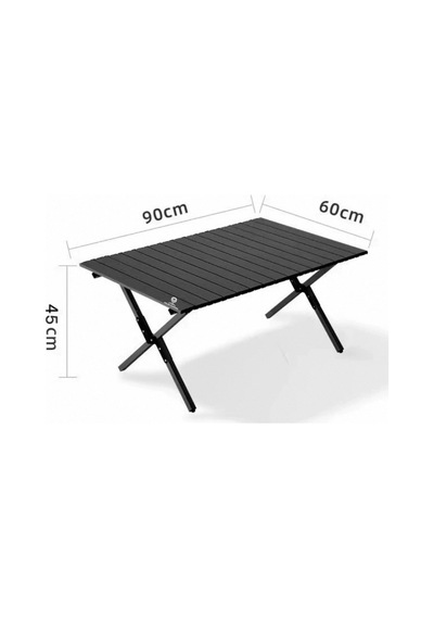 Katlanır Masa Kamp Katlanabilir Piknik Masası 90 60 45 Cm Siyah