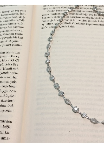 Canka Taşlı İthal Choker Tasma Gümüş Kolye