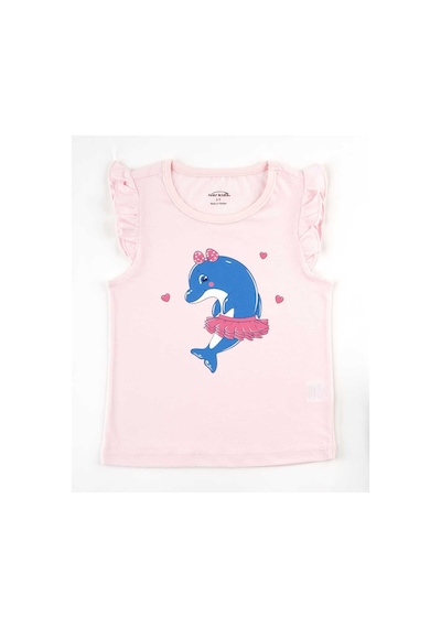Fuar Baby Kız Çocuk %100 Pamuklu Bisiklet Yaka Fırfır Kollu Tişört 2-6 Yaş Pembe Balık Desenli Fuar Baby Kız Çocuk %100 Pamuklu Bisiklet Yaka Fırfır Kollu Tişört 2-6 Yaş Pembe Balık Desenli
