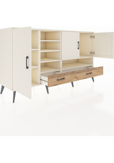 Kronos Konsol 8 Raflı 2 Çekmeceli 3 Kapaklı 176x59x99 Aytaşı-ayta Aytaşı-aytaşı/çam