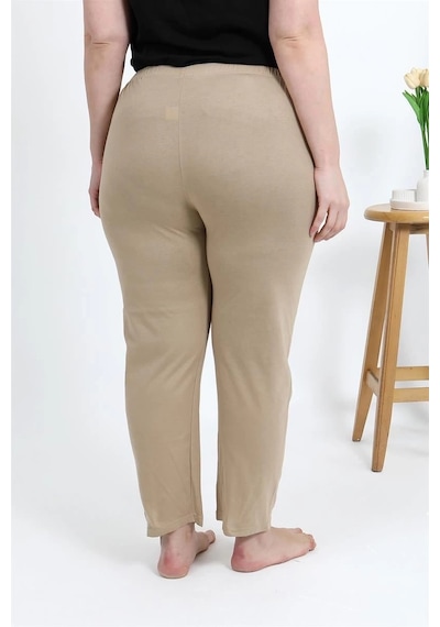 Mtm My The Mall Kadın Pamuklu Büyük Beden Alt Pijama Bej Bej