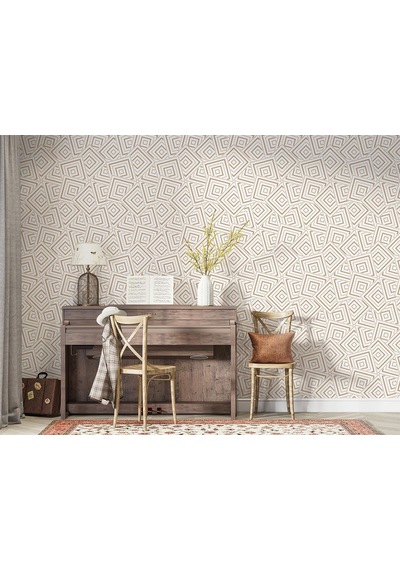 Pastel Renkli Geometrik Desenli Duvar Kağıdı-5777