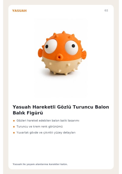 Yasuah Hareketli Gözlü Turuncu Balon Balık Figürü