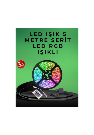 Pratik Kurulumlu 5 Metre Kumandalı Şerit Led Belirtilmemiş Belirtilmemiş