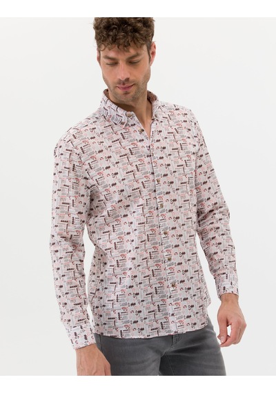 Pierre Cardin Bej Regular Fit Uzun Kollu Gömlek