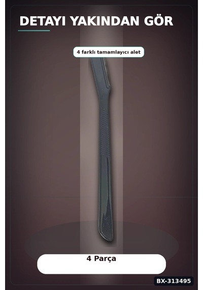 4 Parcali Hassas Kas Bakim Seti Cimbiz Makas Sekillendirme Bicagi Ve Tarak Fircasi Bx-313495