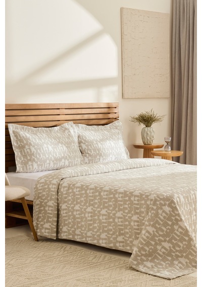 Kaşmir Home Breeze Çift Kişilik Yatak Örtüsü Takımı Gri Gri