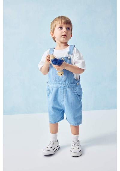Defacto Ayıcılıklı Ayıcıklı Jean Tulum Erkek Bebek H2840A526SM Mavi