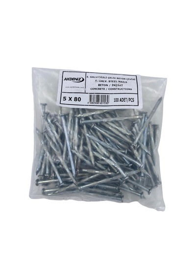 Akdeniz 5X80 Kanallı Çelik Çivi 100 Lü N11.4081