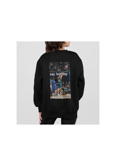 Stil X Stephen Curry Baskılı Bisiklet Yaka Çocuk Tshirt Siyah-5