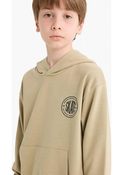 Defacto Erkek Çocuk Kapüşonlu Baskılı Okul Sweatshirt E9572a825aukh445 Haki