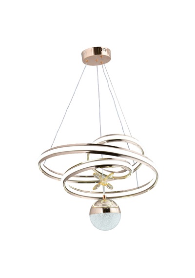 Alora Led Sarkıt Avize Gold ,3 Renk Yanabilen Modern Avize,salon Led Avize