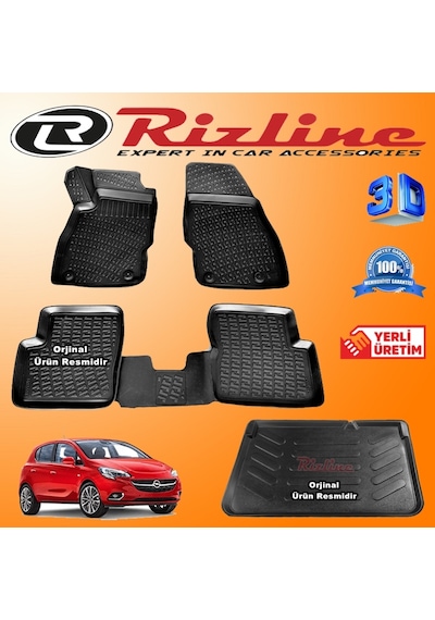 Corsa E 3D Paspas + Bagaj Havuzu 2014 - 2020 Arası Set Rizline N11.21439