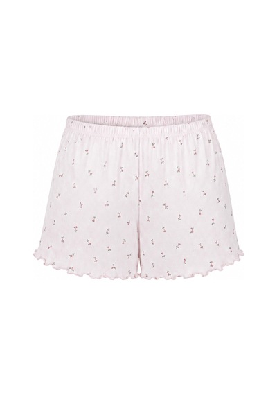 Koza İç Giyim Kadın İnce Askılı Fiyonklu Pamuklu Şortlu Pijama Takımı Kk30228 Pembe - Ekru