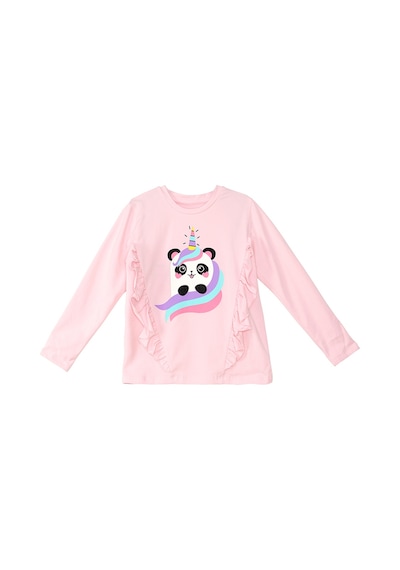 Panda Unicorn Kız Çocuk Fırfırlı T-shirt Tayt Takım