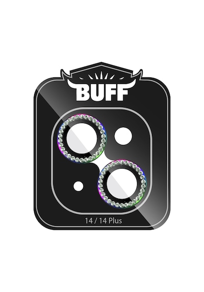 Buff Apple Uyumlu iPhone 14 / 14 Plus Diamond Kamera Lens Koruyucu Gökkuşağı