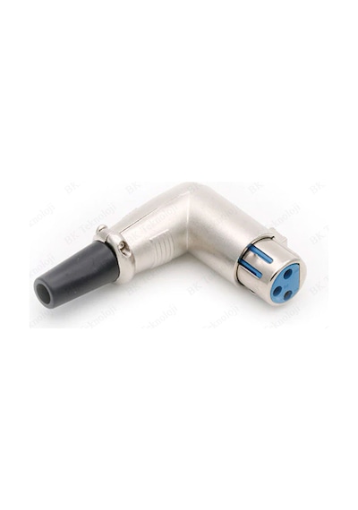 90 Derece 3 Pin XLR Dişi Lehim Tipi Ses Mikrofon Hoparlör Konnekt