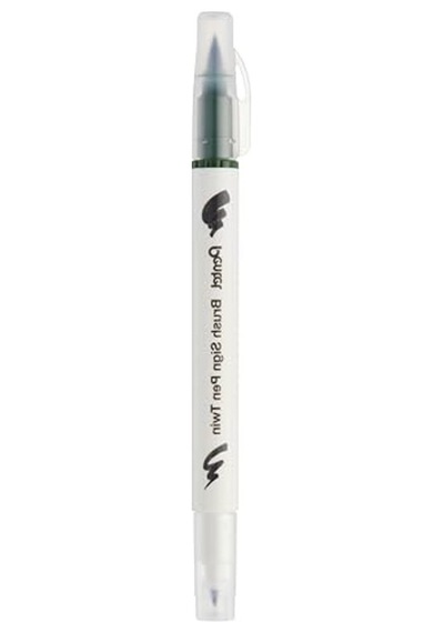 Çift Taraflı Fırça Uçlu Kalem, Zeytin Yeşili Renk 103 Ivory