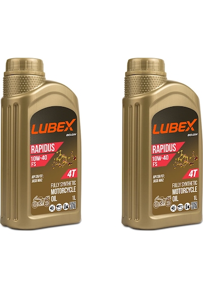 Lubex Rapidus Fs 10W-40 1 L 4 Zamanlı Motosiklet Yağı (2 Adet)