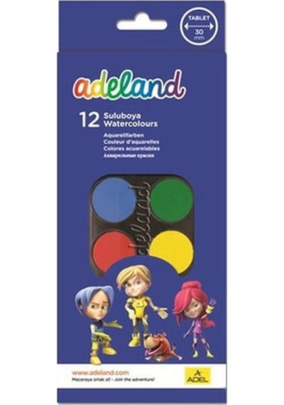 Adeland Suluboya 12 Renk Büyük Boy 30 MM