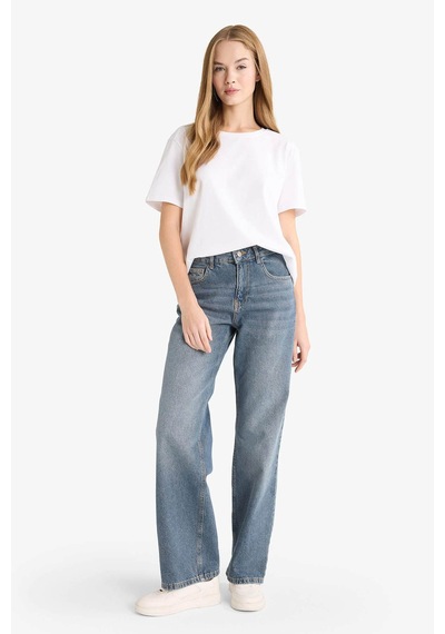 Defacto Sergio Regular Fit Normal Kalıp Normal Bel Boru Paça Jean Pantolon W6868az25aunm40 Siyah
